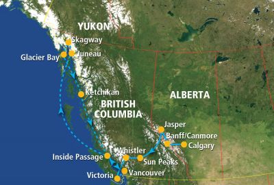 Map showing the Tour regions